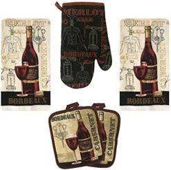 Golden Sunflower Kitchen Towel 5 Piece Linen Set 2 Towels 2 Pot Holders 1 Oven Mitt -Wilton Shop 51hh T9lj7L. AC