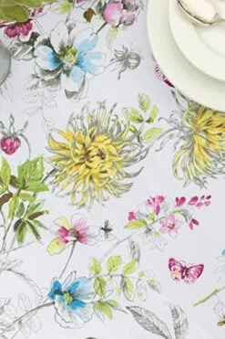 Indoor Outdoor Spillproof Fabric Tablecloth For Spring/Summer/Party/Picnic (Blooming Floral, 60" X 84" Rectangular) -Wilton Shop 51hl9W7ITzL