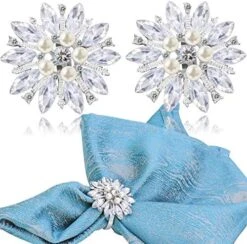 Snowflake Napkin Rings Set Of 12 Summer Wedding Valentines Day Easter Rhinestone Dinners Parties Supply Decor Silver (Silver Rhinestone) -Wilton Shop 51hwaDK5 7L. AC 1