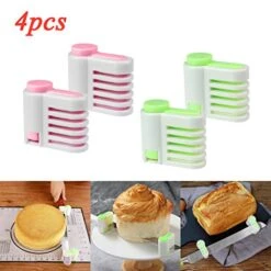 4 Pcs Even Slicing Tools Bread Baking Kitchen Leveler Durable Cake Kitchen,Dining & Bar Bakeware Sets Ceramic (Green And Pink, One Size) 8 4 Pcs Even Slicing Tools Bread Baking Kitchen Leveler Durable Cake Kitchen,Dining & Bar Bakeware Sets Ceramic (Green And Pink, One Size) -Wilton Shop 51hzlIzH3QL