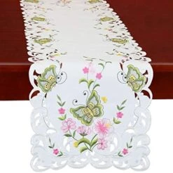Spring Butterfly And Floral Table Runners, Dresser Scarf (Blue, 14 × 90 Inch) -Wilton Shop 51i5DDvwHVL. AC 1
