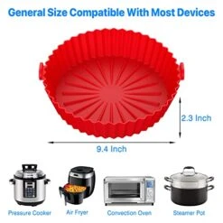 Air Fryer Silicone Pot,2-Pack 9.4 Inch Reusable Air Fryer Liners Round Food Safe Non Stick Air Fryer Basket Oven Accessories For Cosori 6 Qt Or Bigger Air Fryer (9.4 ") 12 Air Fryer Silicone Pot,2-Pack 9.4 Inch Reusable Air Fryer Liners Round Food Safe Non Stick Air Fryer Basket Oven Accessories For Cosori 6 Qt Or Bigger Air Fryer (9.4 ") -Wilton Shop 51i5pSh3CZL