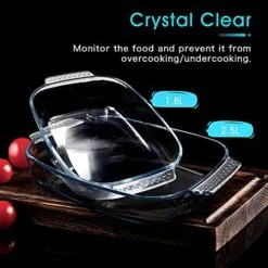 Glass Baking Dish Rectangular Glass Baking Pan Glass Baking Dish For Oven Glass 2.5 QTPan For Cooking Oven Glass Bakeware Clear Glass Baking Dish With Handles Oblong Glass Casserole Dish -Wilton Shop 51i94KoeviS
