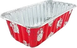 2 Lb. Red Holiday Christmas Snowman Aluminum Foil Standard Loaf/Bread Baking Pans With Clear Dome Lids (Pack Of 12 Sets) -Wilton Shop 51iBbt6ugsL. AC