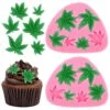 2 Pieces Weed Leaf Cake Fondant Mold Pot Leaves Silicone Mold For Weed Leaf Theme Cake Decoration, Chocolate Candy Polymer Clay Cookie Sugar Craft (Rose Red) 2 2 Pieces Weed Leaf Cake Fondant Mold Pot Leaves Silicone Mold For Weed Leaf Theme Cake Decoration, Chocolate Candy Polymer Clay Cookie Sugar Craft (Rose Red) -Wilton Shop 51iDNH2M0eL