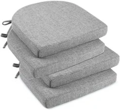 Indoor Chair Cushions For Dining Chairs, Soft And Comfortable Textured Memory Foam Kitchen Chair Pads With Ties And Non-Slip Backing, 16" X 16" X 2", Dark Grey, 4 Pack 31 Indoor Chair Cushions For Dining Chairs, Soft And Comfortable Textured Memory Foam Kitchen Chair Pads With Ties And Non-Slip Backing, 16" X 16" X 2", Dark Grey, 4 Pack -Wilton Shop 51iKlN0gnwL. AC