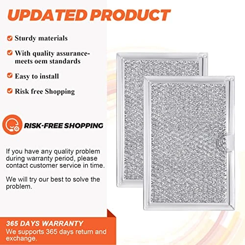 5304464105 WB06X10608 Microwave Grease Filter Screen 5304478913 By Beaquicy - Replacement For Frigid-aire Microwave Oven - Pack Of 2 3 5304464105 WB06X10608 Microwave Grease Filter Screen 5304478913 By Beaquicy - Replacement For Frigid-aire Microwave Oven - Pack Of 2