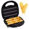 Waffle Corn Dog Maker Large Fits Full Standard Size Got Hot Dogs Cheese On A Stick, Family Fun Experience Quick And Easy Mix Any Batch 3 Corn Dog Maker Non-stick Plate Perfect For Birthday Parties Black