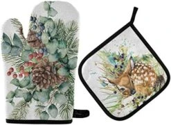 Mardi Gras Oven Mitt Pot Holder Gift Set Carnival Masquerade Mask Necklace Funny Cooking Glove Kitchen Potholder BBQ For Baking -Wilton Shop 51ifopKxKL. AC