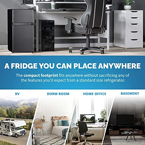 3.1 Cu. Ft. Compact Mini Refrigerator With Freezer, Can Dispenser And Energy Star, Perfect For Dorm Rooms, Bedrooms, Home Offices, And RV Vans 5 3.1 Cu. Ft. Compact Mini Refrigerator With Freezer, Can Dispenser And Energy Star, Perfect For Dorm Rooms, Bedrooms, Home Offices, And RV Vans - Image 3