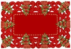 Embroidered Christmas Holiday Holly Tree Table Runner, Dresser Scarf, Rectangular 16 X 72 Inch -Wilton Shop 51ihYqTQVL. AC