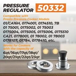 50332 Canner Pressure Regulator For Presto Pressure Cooker Canner,fit 5-10-15lb Weight Models 0175001, 0175510, 0178107, 0178410 For 6qt/8qt/12qt/16qt/18qt/20qt/21qt/22qt/23qt 11 50332 Canner Pressure Regulator For Presto Pressure Cooker Canner,fit 5-10-15lb Weight Models 0175001, 0175510, 0178107, 0178410 For 6qt/8qt/12qt/16qt/18qt/20qt/21qt/22qt/23qt -Wilton Shop 51in131rCwL