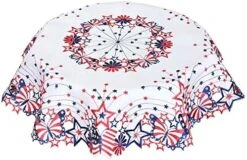 Embroidered July 4th Holiday Patriotic Tablecloth For American Independence Memorial Day (Round 34 Inches) -Wilton Shop 51inq3kOOqL. AC