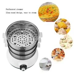 HYDZQ Electric Steamer 3-Layer High Capacity Multi-Function Appointment Timing Stainless Steel Steam Cooker Food Steamer Pot -Wilton Shop 51ipYpJ57yL