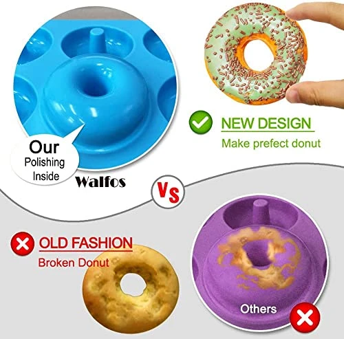 Full Size Silicone Donut Mold - 4 Inch Big Size Silicone Doughnut Pan Set, Non-Stick, Just Pop Out! Heat Resistant, BPA FREE And Dishwasher Safe, For Donut Cake Biscuit Bagels (3PK) 5 Full Size Silicone Donut Mold - 4 Inch Big Size Silicone Doughnut Pan Set, Non-Stick, Just Pop Out! Heat Resistant, BPA FREE And Dishwasher Safe, For Donut Cake Biscuit Bagels (3PK) - Image 3