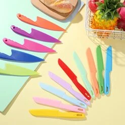 36 Pcs Kids Plastic Kitchen Knives Children's Safe Cooking Knives Colored Nylon Knife Set Child Proof Knife With Firm Grip Serrated Edges For Kids Beginners Kitchen Fruit Lettuce Vegetable Salad Bread -Wilton Shop 51j8DnoApkL
