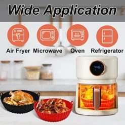 2-Pack Air Fryer Silicone Liners,YEEYAA 7.5inch Reusable Air Fryer Silicone Basket,Food Grade And Heat Resistant Air Fryer Silicone Pot Round For 3 To 5 QT For Air Fryer Accessories -Wilton Shop 51jGq20M05L