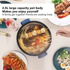 Electric Pot Cooker, 2.5L Large Capacity Electric Cooker Single Layer Easy Cleaning For Dorm (US Plug 110V) -Wilton Shop 51jSyINwDuL