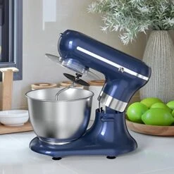 Ifeel Stand Mixer, 6 In 1 Multifunctional Electric Kitchen Mixer 800W 5 Speed With 1.5L Juice Cup,6.5 QT Bowl, Dough Hook, Whisk, Beater,Meat Grinder, Blender, Sausage Kit (blue) -Wilton Shop 51joFuf67zL