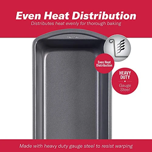 Set Of 2 Nonstick Steel Loaf Pans, Standard-Sized 9" X 5" Gray 3 Set Of 2 Nonstick Steel Loaf Pans, Standard-Sized 9" X 5" Gray