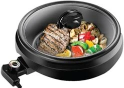 Electric Grill And Skillet Ridged Surface, Braise, Steam, Sauté, Sear, Pan Fry, Adjustable Temperature, 4.2-Quart, Black-Square -Wilton Shop 51jqAAJ20tL. AC