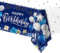 Happy Birthday Decorations, 1pcs Black And Gold Birthday Tablecloth For Men Women, Plastic Disposable Rectangle Table Cover For 90th 80th 70th 60th 50th 40th 30th Birthday Party Decor- 54" X 108" -Wilton Shop 51juk slFYL. AC