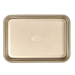 Baking Pan Nonstick - Oblong Metal Dish For Cake And Lasagna - Heavy Duty Carbon Steel Bakeware, Small, Gold -Wilton Shop 51jvaIt3F8L