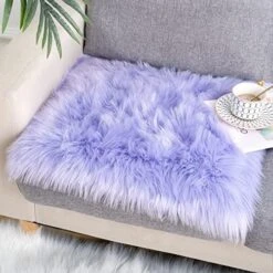 Faux Fur Sheepskin Silky Seat Cushion Home Decor Long Wool Area Rugs Carpet Soft Fluffy Plush Chair Seat Pads Universal Fit For Home Office Restaurant Chair, 1.6ft X 1.6ft, White, 1 Pack -Wilton Shop 51jzlaftCUL. AC 1