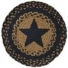 Appliquéd Star Braided Round Table Mat Black Tan Country Primitive Décor -Wilton Shop 51k8XWgRHSL