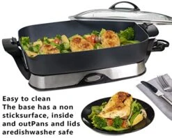 16-inch Electric Foldaway Nonstick Skillet - With Tempered Glass Cover & Stay-cool Handles Allow Skillet To Double As A Buffet Server, Black -Wilton Shop 51kLR76EIGL