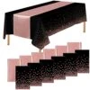 6 Pack Satin Sequin Table Runner, 6 Pack Tablecloth Set 12x108 Inch Smooth Table Runner 54x108 Inch Plastic Table Cover For Party Birthday Wedding Decor, Black And Rose Gold 1 6 Pack Satin Sequin Table Runner, 6 Pack Tablecloth Set 12x108 Inch Smooth Table Runner 54x108 Inch Plastic Table Cover For Party Birthday Wedding Decor, Black And Rose Gold -Wilton Shop 51kOvXcvWYL