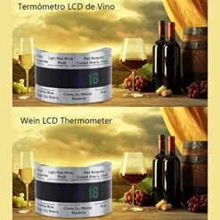 Stainless Steel Wine Thermometer, Stainless Steel Wine LCD Thermometer Bottle Beer Red Wines Bracelet Temperature Sensor