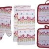 Set Of 5, Spring Flower With Butterfly Collection Printed Decorative Kitchen Towel Set Includes 2 Kitchen Towel, 2 Pot Holder, 1 Oven Mitt. 2 Set Of 5, Spring Flower With Butterfly Collection Printed Decorative Kitchen Towel Set Includes 2 Kitchen Towel, 2 Pot Holder, 1 Oven Mitt. -Wilton Shop 51kSskjTs8L