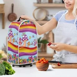 Annejudy Colorful Hippie Mushroom Blender Cover Dust Cover,Stand Mixer Or Coffee Maker Appliance Cover Dust Proof Mixer Accessories Food Processor Juice Cover Washable -Wilton Shop 51kTMuvVYgL