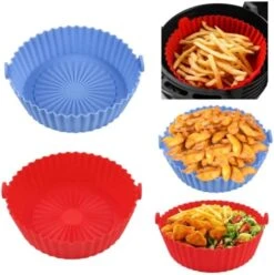 Air Fryer Silicone Liners 8 Inch, 2 Pack Air Fryer Accessories For Ninja Air Fryer Liners Reusable With Handle, Basket For 5 QT To 7 QT, Red & Blue 20 Air Fryer Silicone Liners 8 Inch, 2 Pack Air Fryer Accessories For Ninja Air Fryer Liners Reusable With Handle, Basket For 5 QT To 7 QT, Red & Blue -Wilton Shop 51kbALMJptL. AC