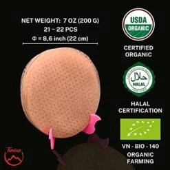 Organic Brown Rice Paper Wrapper - Healthy Gluten Free Spring Roll Rice Paper Wrappers - Round Rice Wrappers For Fresh Rolls - Vietnamese Rice Paper - Suitable For Any Meal - 8.7 Inch - 7.05 Oz