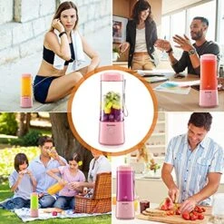 Portable Blender, Personal Size Blender Smoothie Maker Blender, Personal Smoothie Mixer, Usb Rechargeable Smoothie Blender (PINK) -Wilton Shop 51keKfU11DL