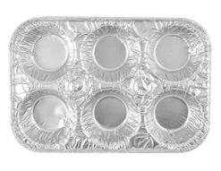 20-Pack Muffin Pans Disposable Aluminum Foil 6-Cup Standard Size Tin For Baking Cupcakes, Mini Pies And Quiche, Souffle