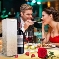 Wine Bags, 12Pack Wine Gift Bags For Wine Bottles Gifts, Christmas Wine Bags, 4 Assorted Designs Gold Foil Wine Bottle Gift Bags For Valentine's Day, Christmas, Engagement Gift, Weddings, Thanksgiving,14Inch -Wilton Shop 51kfIuFCdSL