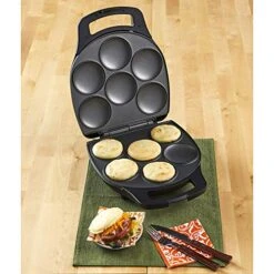 MUSA USA, Matte Black GAU-80346 6 Slot Electric Nonstick Arepa Maker (1200 W) -Wilton Shop 51kkloBjLFL