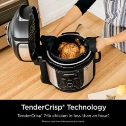 Ninja FD401 Foodi 12-in-1 Deluxe XL 8 Qt. Pressure Cooker & Air Fryer That Steams, Slow Cooks, Sears, Sautés, Dehydrates & More, With 5 Qt. Crisper Basket, Deluxe Reversible Rack & Recipe Book, Silver 15 Ninja FD401 Foodi 12-in-1 Deluxe XL 8 Qt. Pressure Cooker & Air Fryer That Steams, Slow Cooks, Sears, Sautés, Dehydrates & More, With 5 Qt. Crisper Basket, Deluxe Reversible Rack & Recipe Book, Silver -Wilton Shop 51klcRH23AL