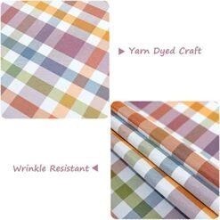 Waterproof Fabric Tablecloths Rectangle 52 X 70, Wrinkle And Stain Resistant Polyester Plaid Table Cloths For Party,Kitchen Dining Table Cover For Spring And Summer,Purple