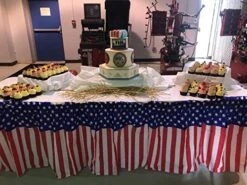 4 Pack Red White And Blue Table Skirt | Patriotic Table Skirt 14 Ft. X 29" | BBQ,Block Party,Office,Elections,4th Of July, Labor Day,Veterans Day,Memorial Day,Birthday Party Perfect For Any Occasion -Wilton Shop 51kqAZXULjL