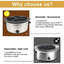 Ilicone Slow Cooker Divider Liners Slow Cooker Divider Liner Silicone Perfect Compatible With 6 QT Crockpot Reusable Slow Cooker Crock Pot Divider Insert, Leakproof & Dishwasher Safe, BPA Free -Wilton Shop 51kulEwtR3L