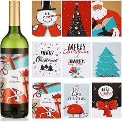 54 Pieces Christmas Wine Bottle Label Stickers Christmas Party Wine Bottle Decorations Xmas Wine Bottle Cover Santa Snowmen Elk Labels Stickers For Christmas Party Supplies Decor (Cartoon Style) -Wilton Shop 51kvm33nwpL. AC