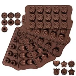 6pcs Silicone Chocolate Molds, Chocolate Candy Mold, Cake Chocolate Making Molds Hard Chocolate Molds Kit, Men, Women Baking
