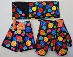 Bright Collection Holiday Fun Kitchen Linen Set (Day Of The Dead Kitchen Linen 5 Pc Bright Flowers Dia De Los Muertos)