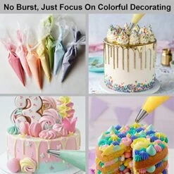 Pastry Piping Bags -100 Pack-16-Inch Disposable Cake Decorating Bags Anti-Burst Cupcake Icing Bags For All Size Tips Couplers And Baking Cookies Candy Supplies Kits - Bonus 2 Couplers -Wilton Shop 51l5WLueTmL