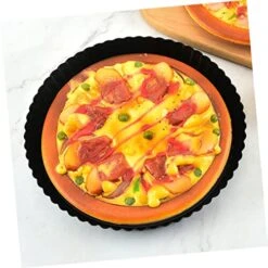 2 Pcs Pizza Plate Cookie Oven Cupcake Baking Pan Cookie Pie Baking Pan Pizza Baking Dish Cake Pan With Removable Bottom Pizza DIY Convenient Baking Tray Novel Cake