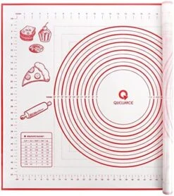 Silicone Pastry Mat For Baking, Baking Mat For Rolling Dough Non Slip Extra Large, Fondant Mat With Measurement, Kitchen Counter Mat For Pie Crust, Pizza And Cookies, Oven Liner Mat,16" X 24", Red -Wilton Shop 51lGn9CXB1L. AC